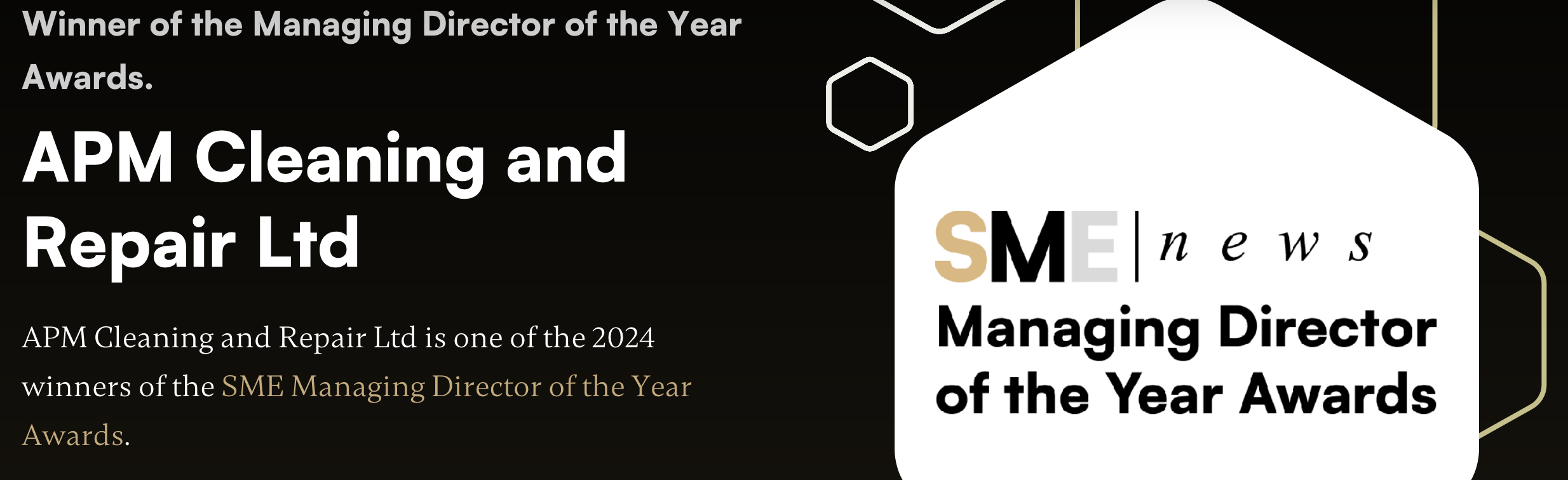 Winner of the Managing Director of the Year Awards